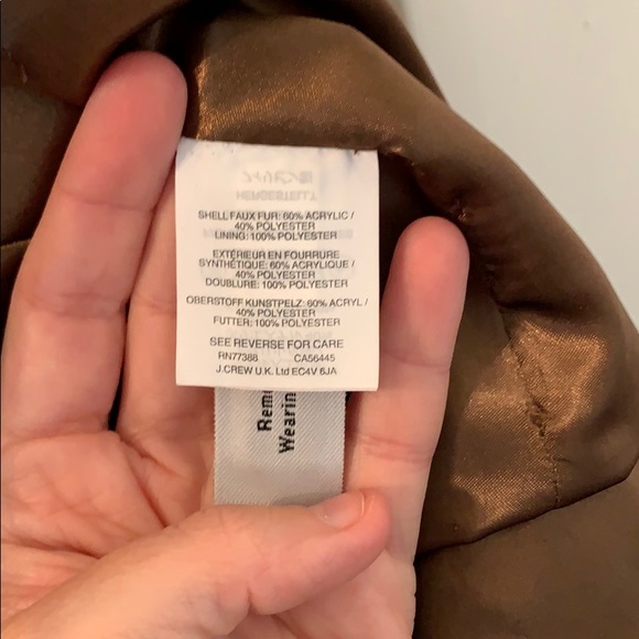 J. Crew animal print faux fur collared vest Sz S - Picture 3 of 5